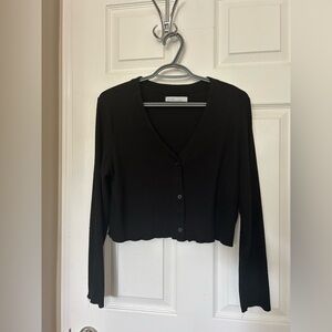 OAK + FORT Black Cropped Cardigan